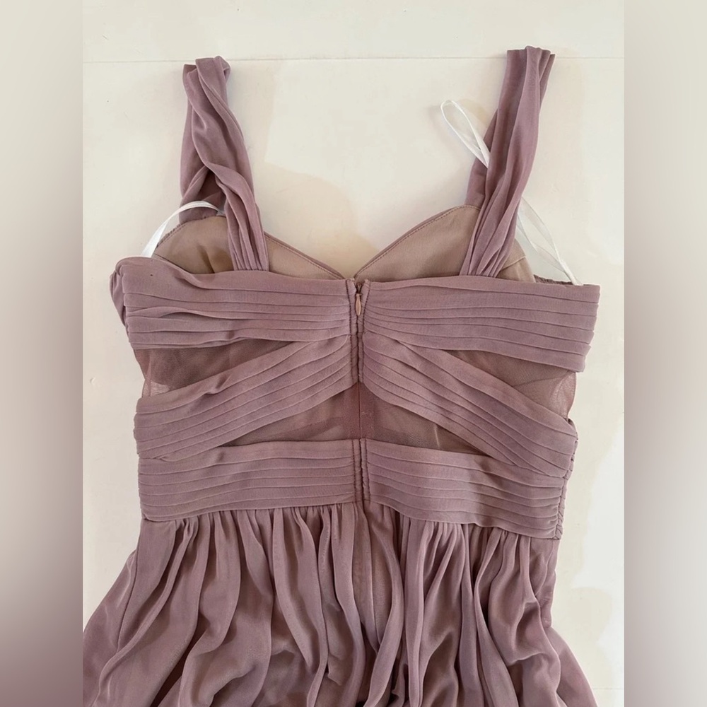 EVA USA 3125 Mauve Maxi Gown with Pleating and Mesh Panels size Medium - Picture 8 of 11